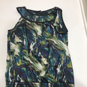 Blue and green halter top with bow